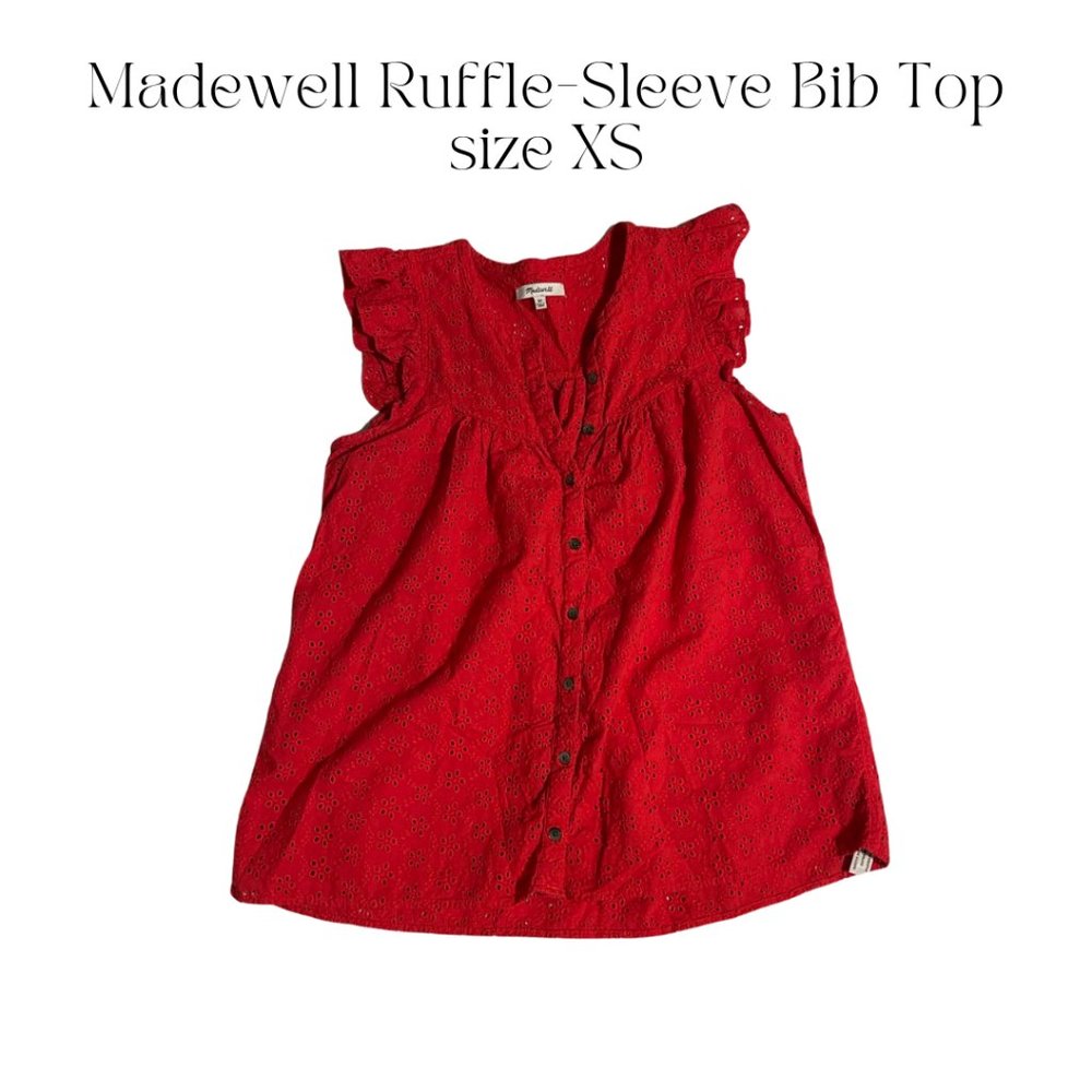 Madewell Ruffle-Sleeve Bib Top